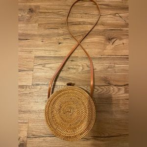 Rattan Round Woven Shoulder Purse